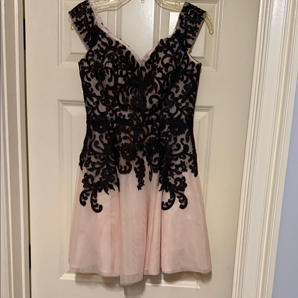 Elegant Black and Pink Dress